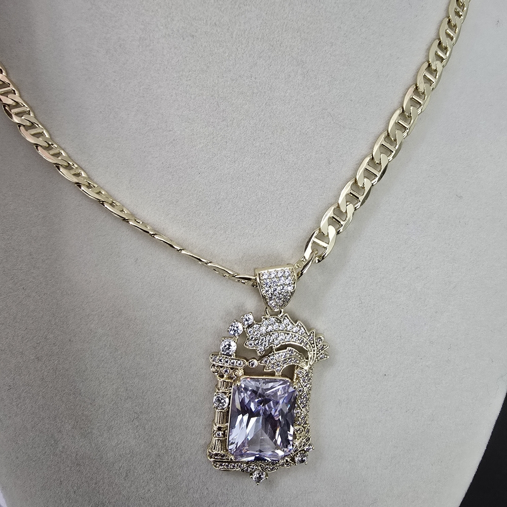 Elegant Gold and Silver Pendant Necklace